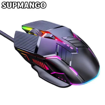 GM6 Wired Mouse RGB Mice Wired Computer Mause LED Backlit Ergonomic Gaming Mouse for Laptop PC